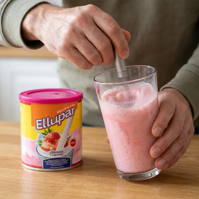 Manos batiendo el vaso de Ellupar